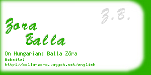 zora balla business card